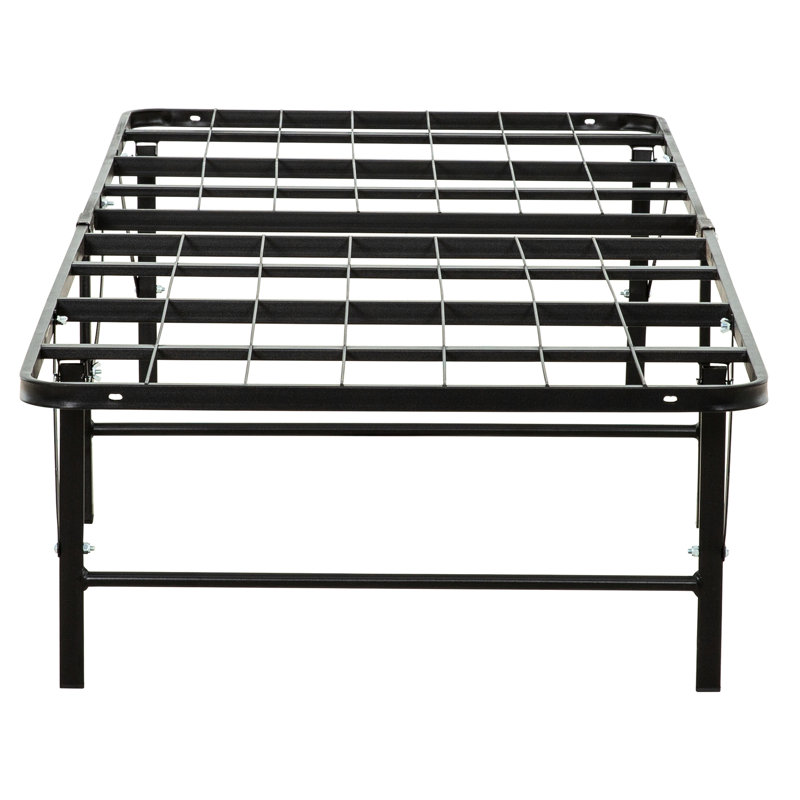 Structure de matelas simple en métal, plateforme de lit de chambre à coucher pratique, grand espace de rangement disponible
