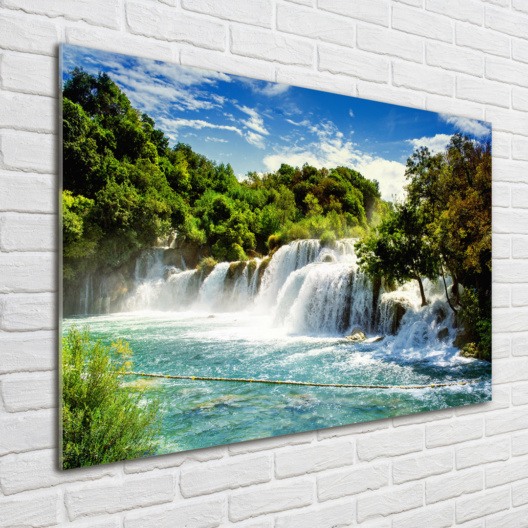 Glasbild Wasserfall Krka