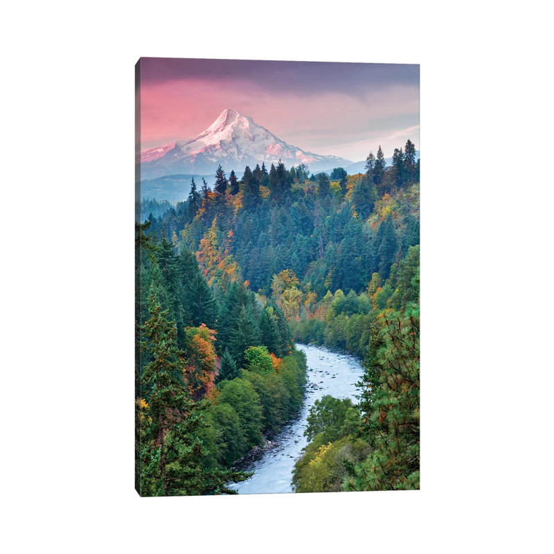 Mont «Hood Autumn I» par Dennis Frates - Toile tendue avec châssis sur toile, H 18 po x l 12 po x 1,5 po