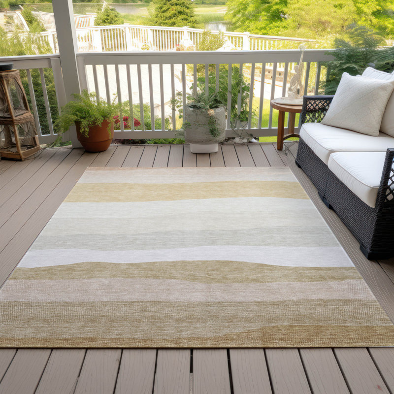 Tapis de blé Xhevrie intérieur / extérieur lavable à la machine, Rectangle 10 pi x 14 pi