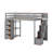 Twin Loft Bed With Storage Drawers,Desk And Stairs-270961875
