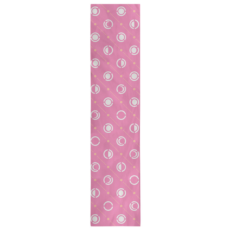 Classic Moon Phases Table Runner, 16" x 72", Light Pink/Yellow/White