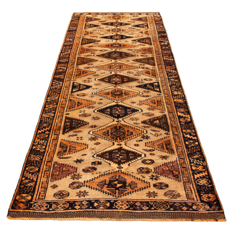 Tapis kaki rétro One Of Kind fait à la main 4 pi 9 po x 13 pi 2 po Melis