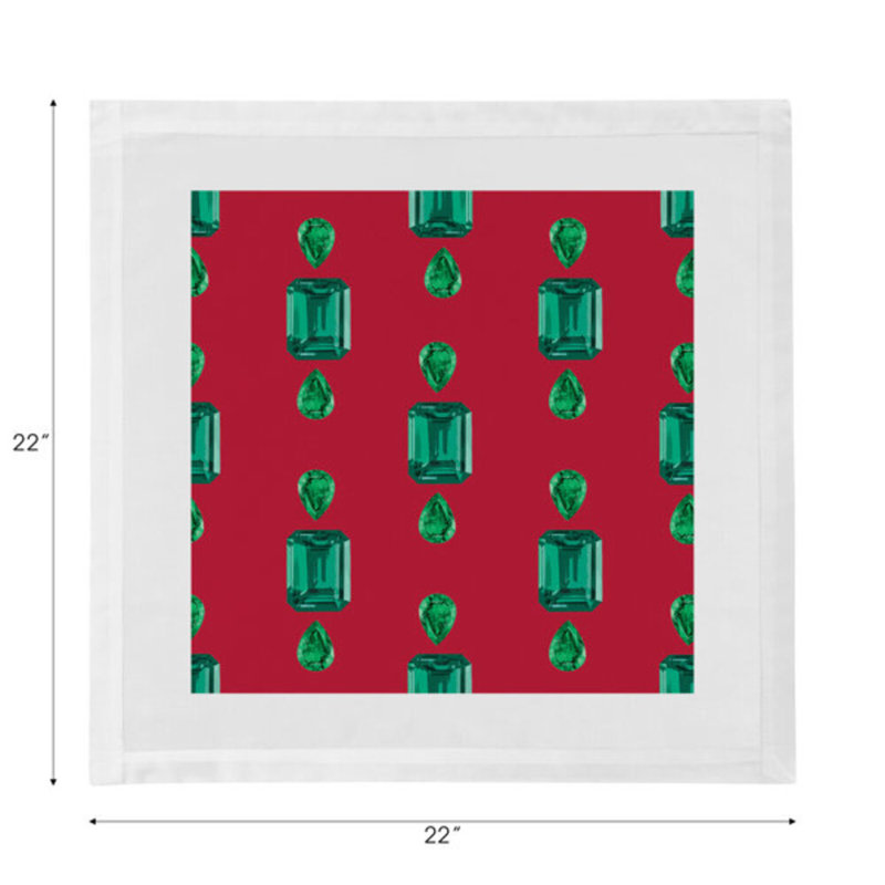 Gem Cotton Blend Square Napkins, Red
