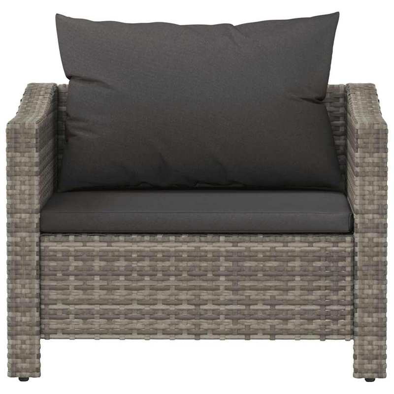 Chaise de jardin d'extérieur en rotin de polyester gris poids léger