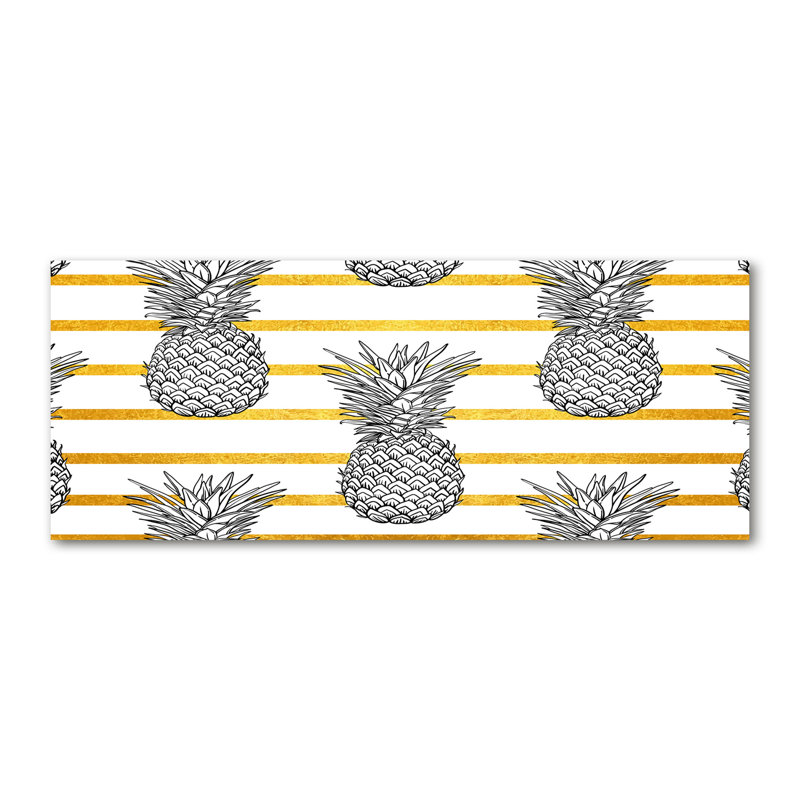 Pineapples Stripes - Print, Canvas, 70cm H x 100cm W x 4cm D