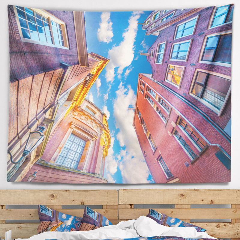 Tapisseriee en polyester à l’architecture néerlandaise avec accessoires suspendus inclus, H 78 po x l 92 po