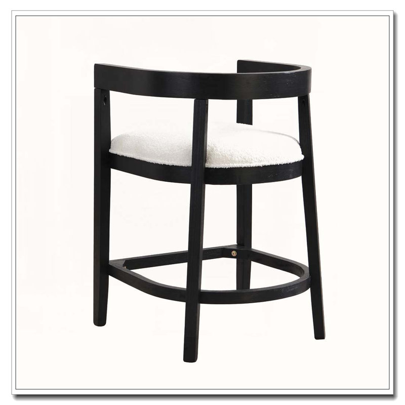 Tabouret de comptoir en bois d'hévéa, Tabouret de comptoir (siège d'une hauteur de 22,7, Noir
