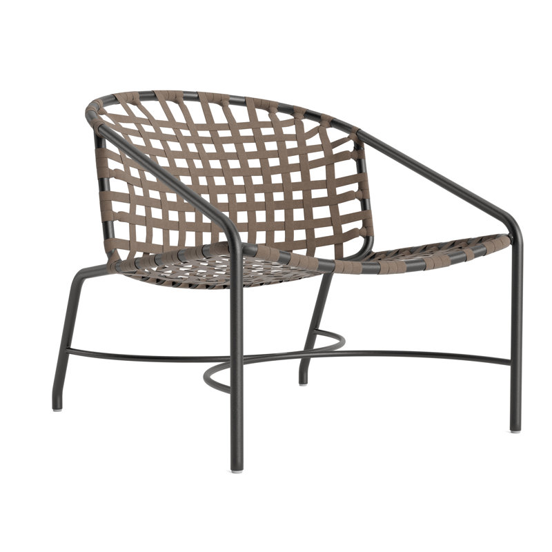 Kantan Outdoor Lounge Chair, Textured Pewter/Mica Suncloth Lace