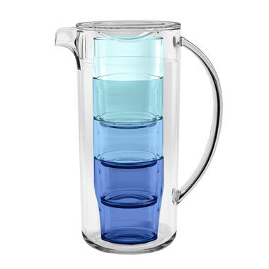 Service Ideas 10-00403-000 Cold Beverage Pitcher with Lid 1.9 L Clear