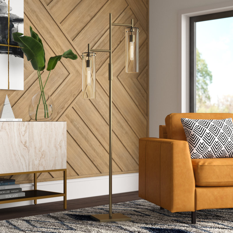 Gilbert 64.25'' Traditional Floor Lamp, Antique Brass
