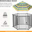 Cage d'extérieur pour chien 48 po x 41 po, parc en métal robuste avec toit, porte et structure verrouillables, couverture de chenil, cadre verrouillable