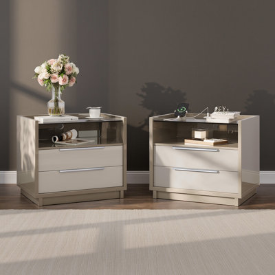 Situ Modern Nightstand with Charging Station