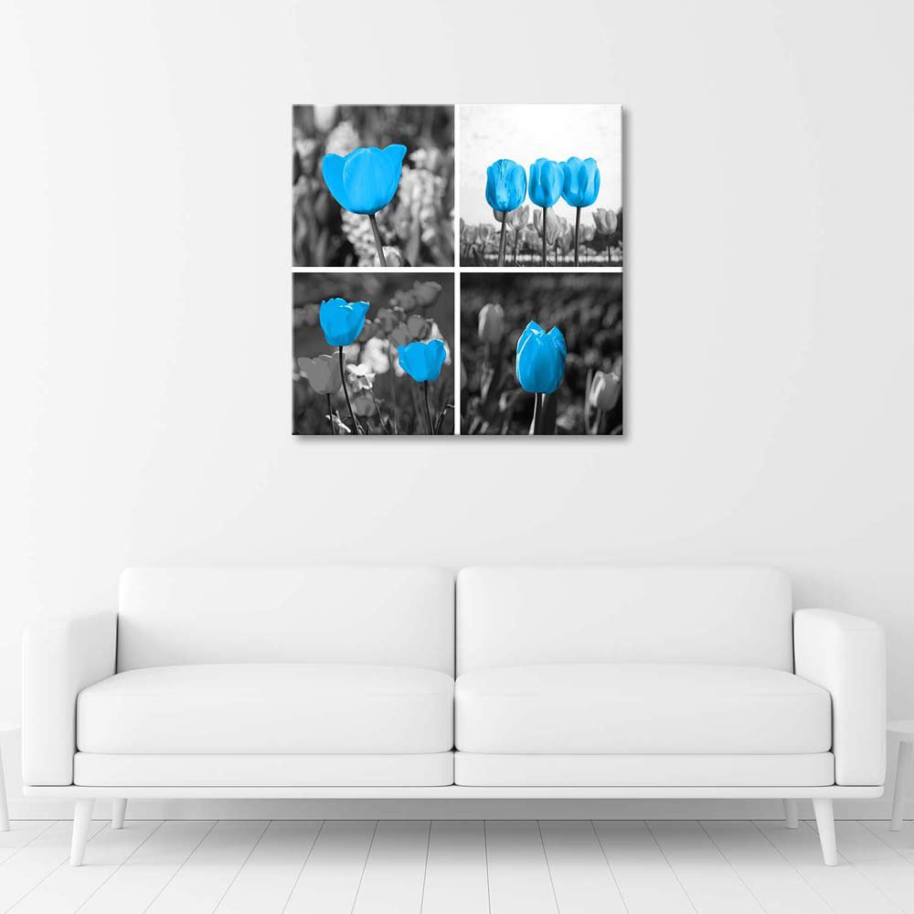 Leinwandbild Blue Tulip Set