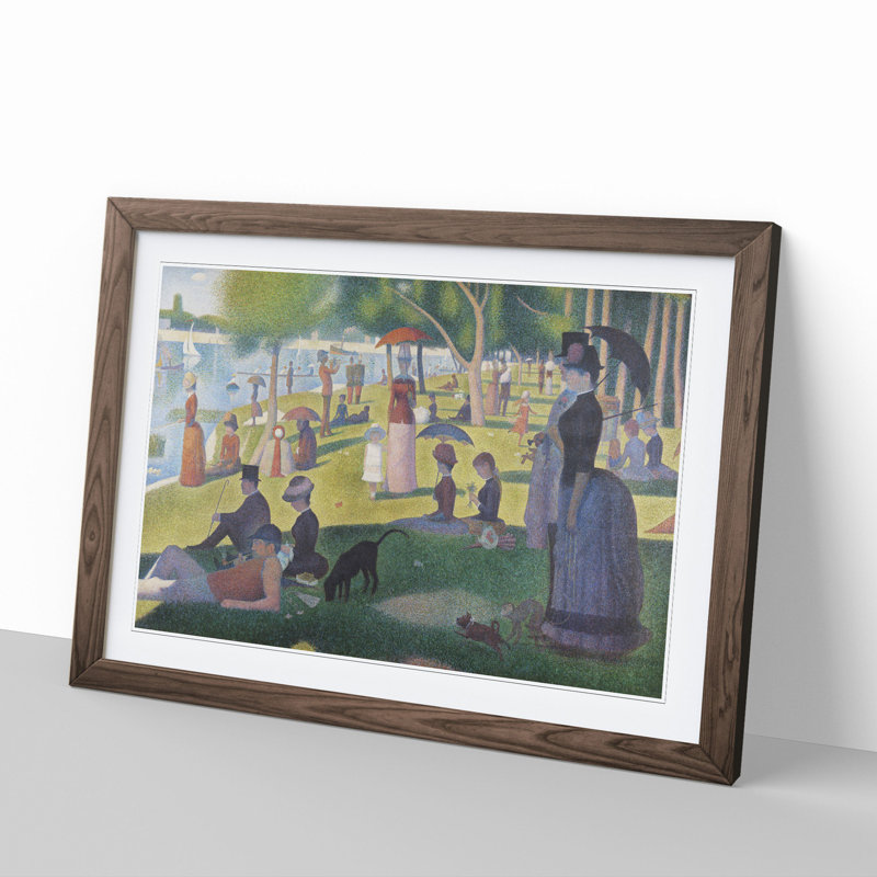 A Sunday on La Grande Jatte by Georges Seurat - Framed Print, Walnut Framed, 36cm H x 48cm W x 2cm D