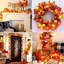 2 Pack Artificial Autumn Garland with Lights Autumn Decorations, 5.9Ft Fall Maple Leaves Garland for Home Thanksgiving Fireplace Halloween Fall Wedding Party Christmas Decor