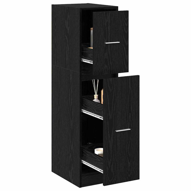 Apothecary Cabinet Storage Cabinet Apothecary Cupboard Engineered Wood, 118cm H x 30cm W x 41cm D, Black Oak