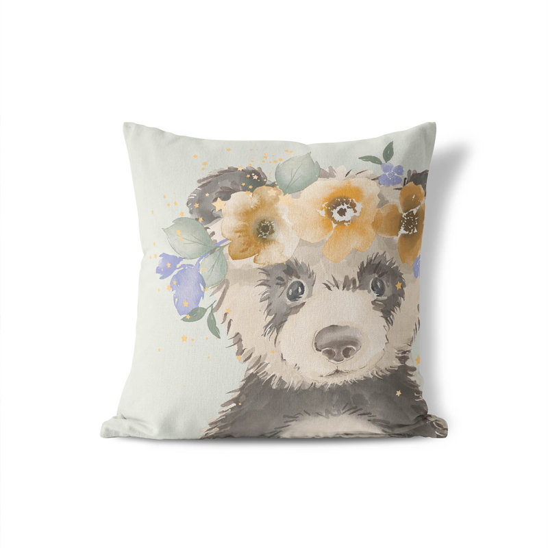 Coussin Panda, H 16 po x l 16 po, Sage Animal Print