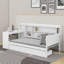 Lit de jour simple en bois avec tiroirs et bureau-1023987616