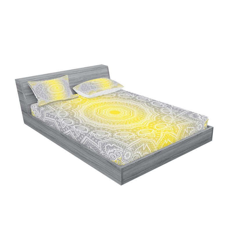 Drap-housse et coussin décoratif Ambesonne, Ensemble de draps pour grand lit + 5 pièces suppl