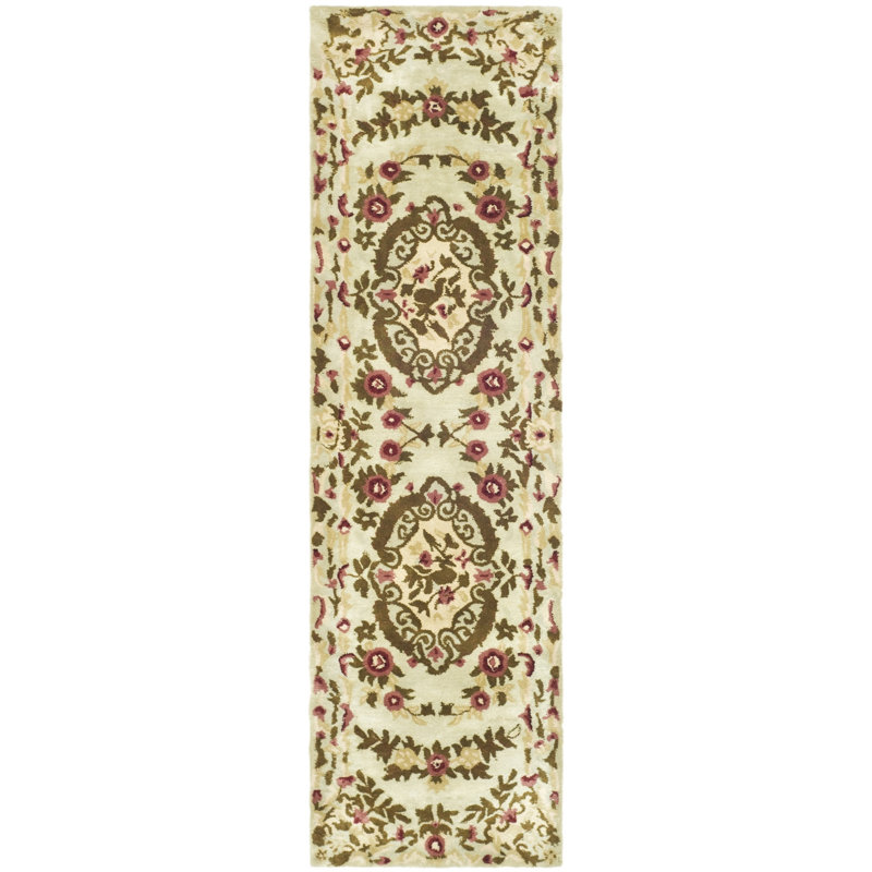 Tosca Classic Hand Tufted Wool Floral Rug, Runner 2'3" x 12'