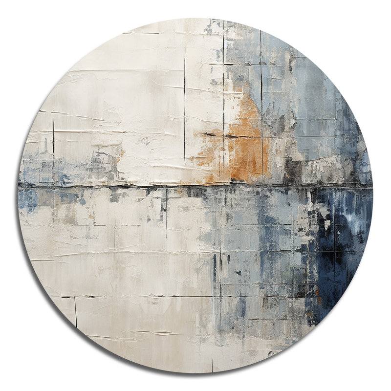 Elias - Art abstrait rond en métal, H 16 po x l 16 po