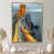 Toile avec cadre flottant or