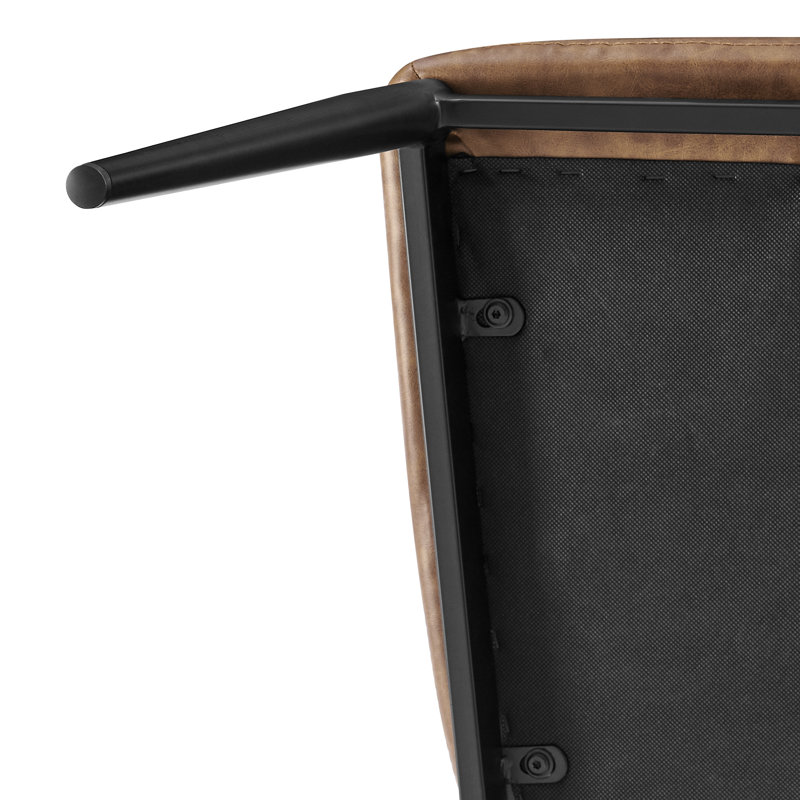 Hughey Dining Side Chair , Black, Vintage Cider Faux Leather
