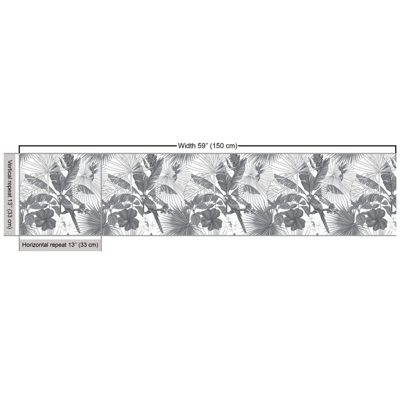 Pecor Tropical Tree Leaves and Hibiscus Pansy Fabric