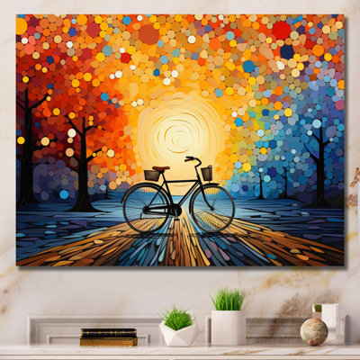 Vélo pédales harmonieuses pointillisme I - Transport, impressions sur toile