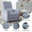 Fauteuil inclinable électrique pivotant et berçant Leatheraire, mécanisme de mouvement robuste avec ports USB et Type-C-408155730