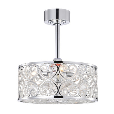 Ventilateur de plafond en cage à 7 pales de 12,99 po avec télécommande et ensemble d'éclairage inclus Iowerth