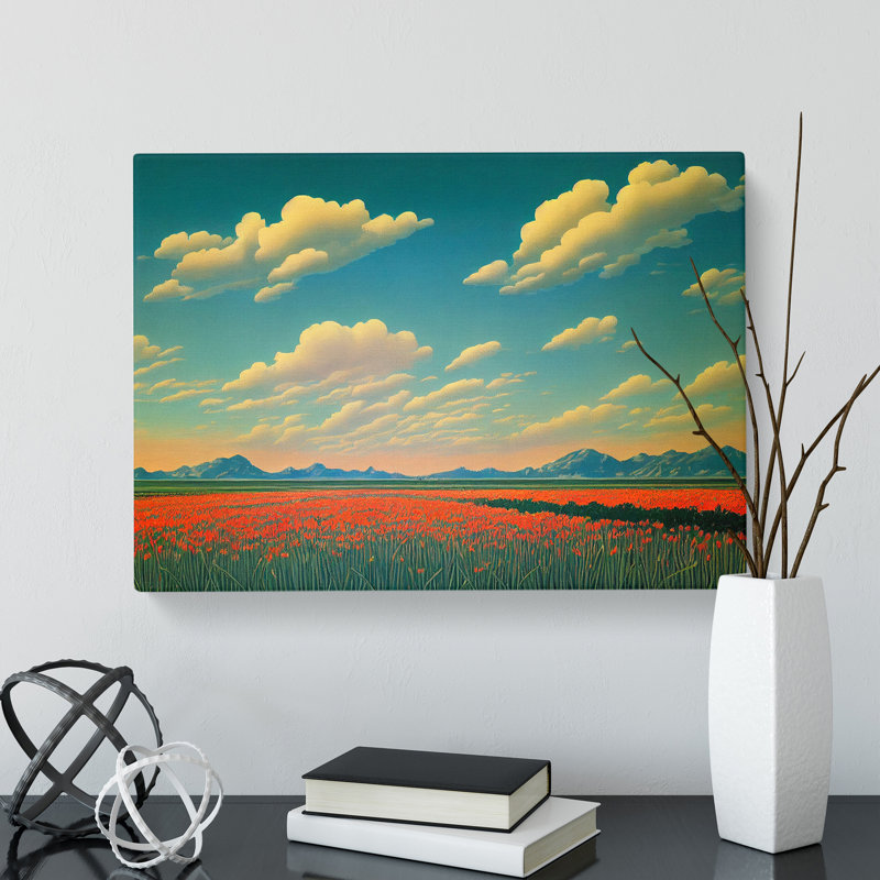Great Spring Meadow Landscape - Wrapped Canvas, 35cm H x 50cm W x 3cm D
