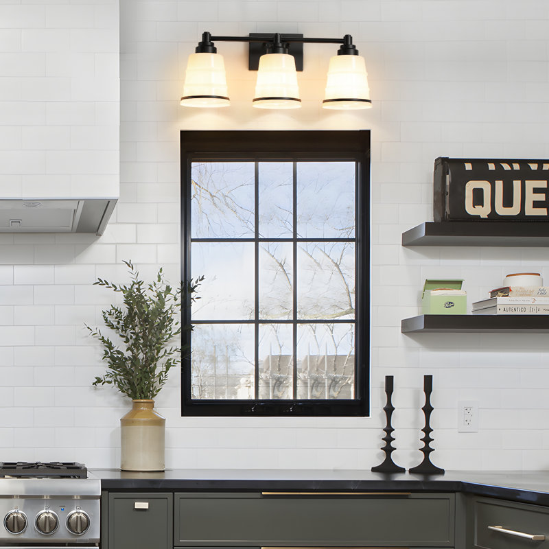 Dimmable Vanity Lighting for Bathroom  (Available in Four Sizes), 3, White, Matte Black