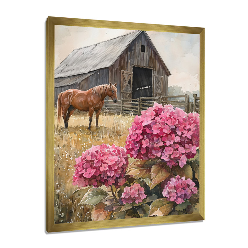 Dorli - Floral Canvas Art Print, Reproduction encadrée d'une seule photo, H 32 po x l 24 po, Doré