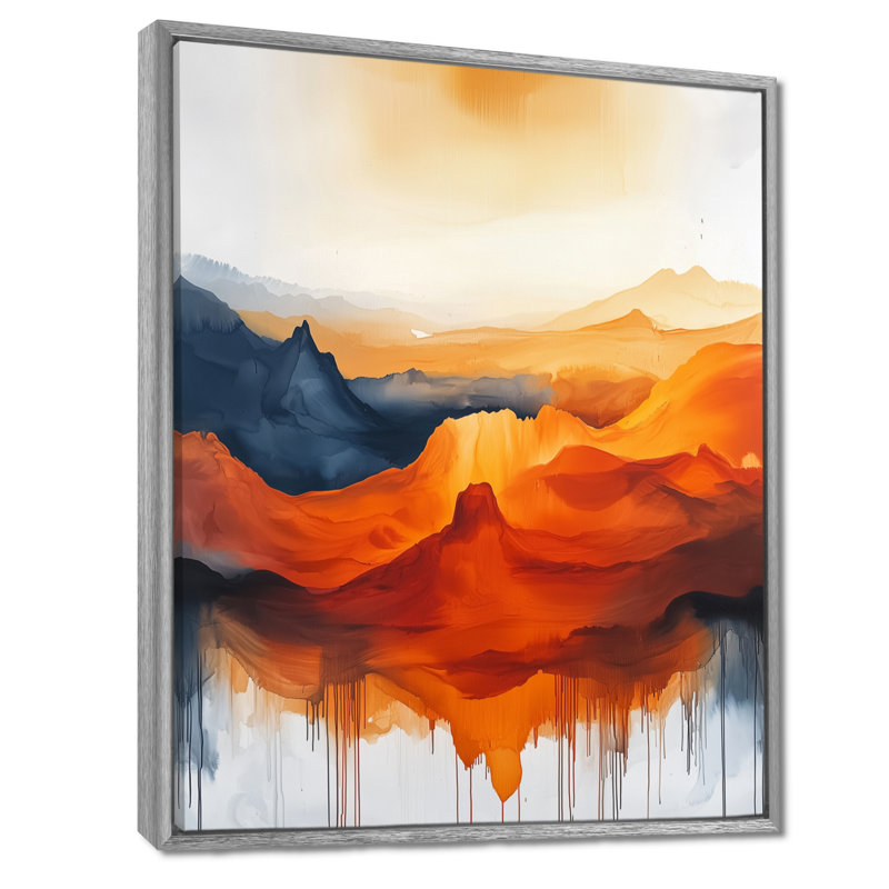 Nusaybah Fading Autumn Mountain Landscape II - montagnes, impressions sur toile, H 40 po x l 30 po, Argent argent