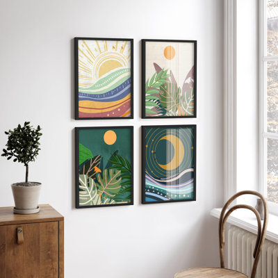 "Plante tropicale avec soleil et lune"