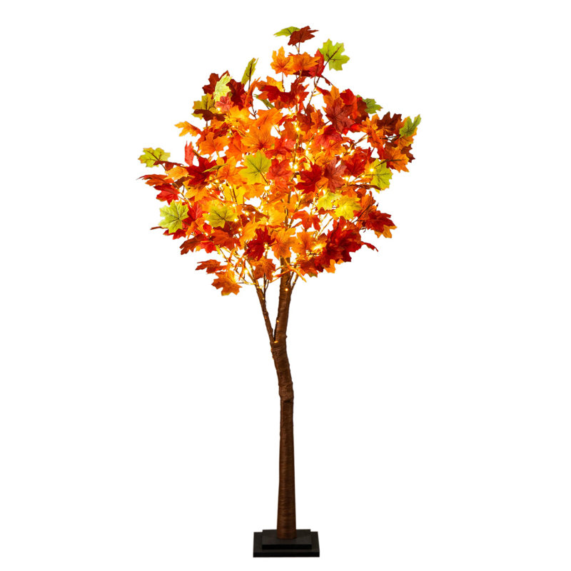 Arbre d'automne artificiel pré-éclairé avec 270 lumières DEL blanc chaud, H 60 po x l 30 po x P 30 po