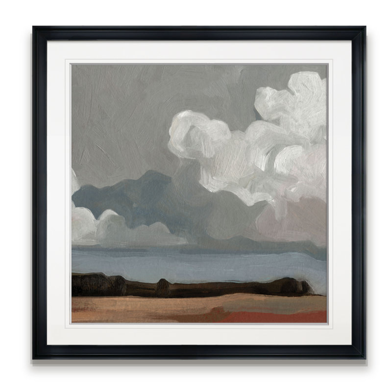 " Cloud Formation II ", 24" H x 24" W x 1.5" D, Black Framed