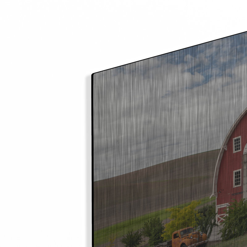  «Truck And Palouse Barn» par David Drost, art mural en métal, 24 po x 16 po, H 16 po x l 24 po