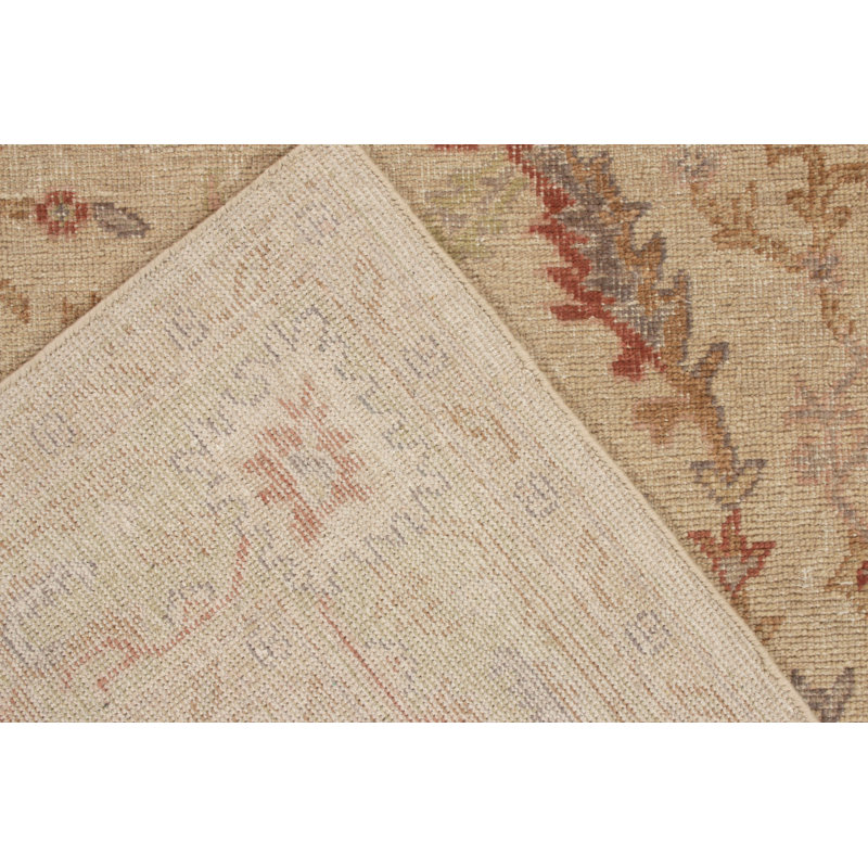 Distressed Homage Hand Knotted Wool Geometric Area Rug, Rectangle 10' x 14'