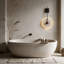 Stone and Aluminium Flush Mounted Sconce