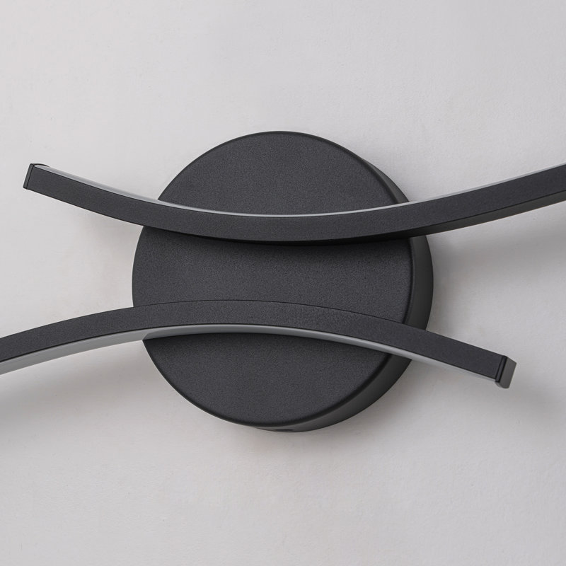 Éclairage de salle de bain à DEL à intensité variable 2 lumières 6000K 32 po Marquasia, Noir, noir, noir, noir