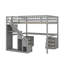Lit mezzanine double avec commode, bureau et bande lumineuse-748988560