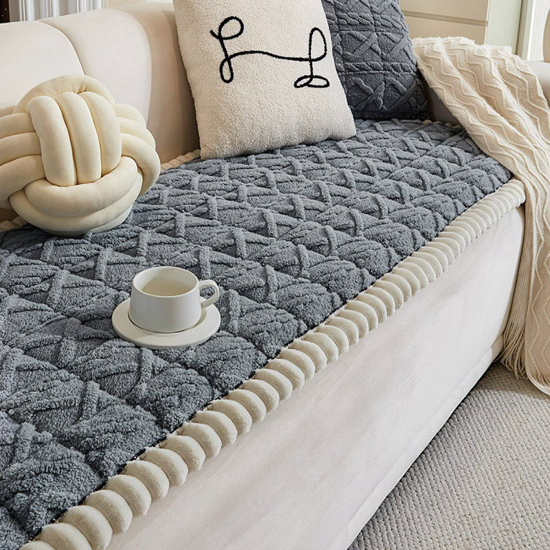 Plush Sofa Slipcover, 70cm H x 120cm W x 70cm D