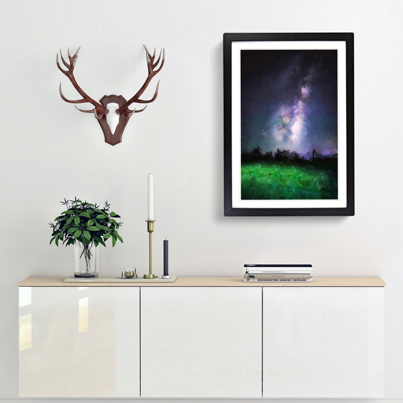Stars Above Colorado Mountains - Picture Frame Graphic Art Print, 87cm H x 62cm W x 2cm D, Black Framed