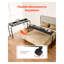 Table de lit ajustable avec prises de courant - Bureau mobile à roulettes pour ordinateur portable à usage domestique et hospitalier, noir