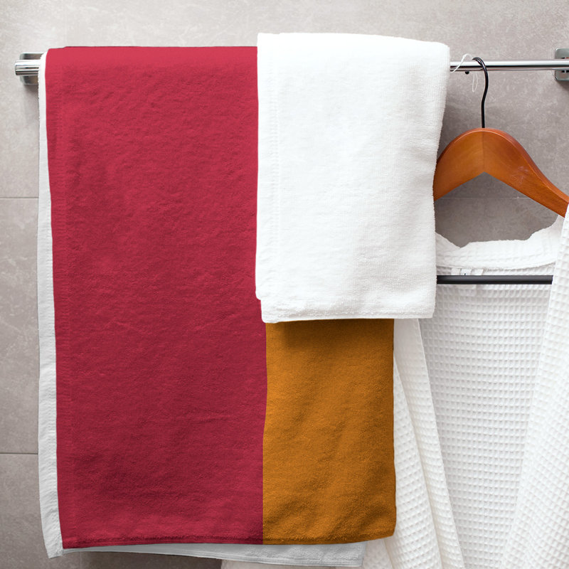 Microfiber Bath Towel, Tennessee Red Football Blood Red/Orange