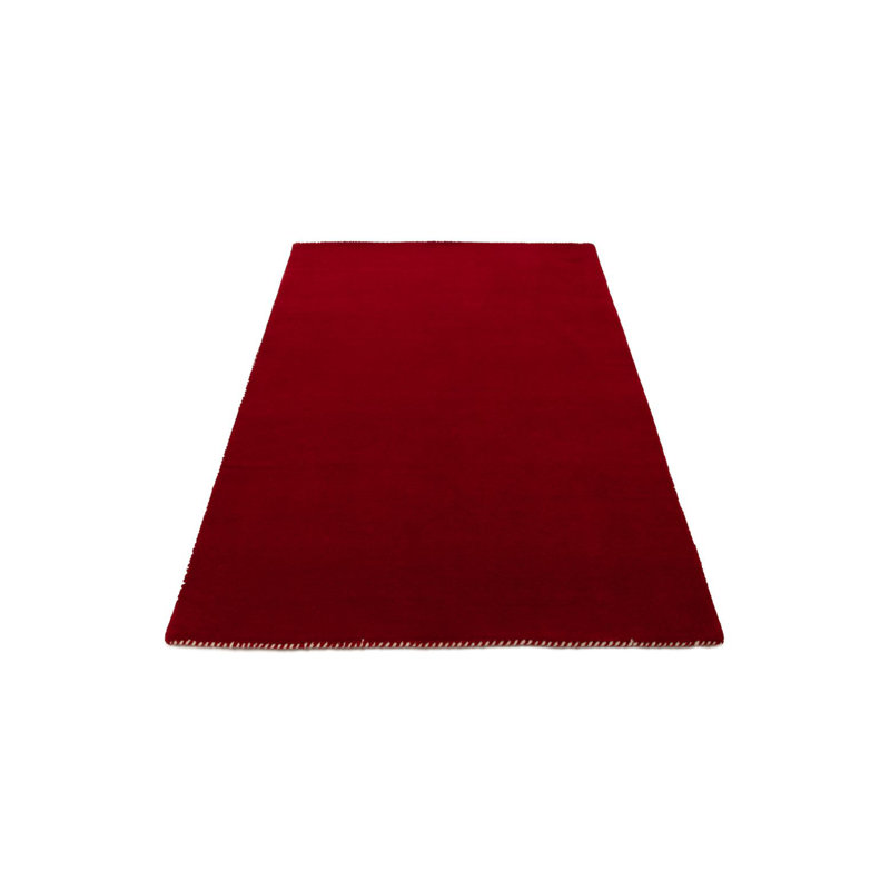Solid Colour Wool Hand Woven Area Rug, White / opaline, Rectangular 200 x 290cm
