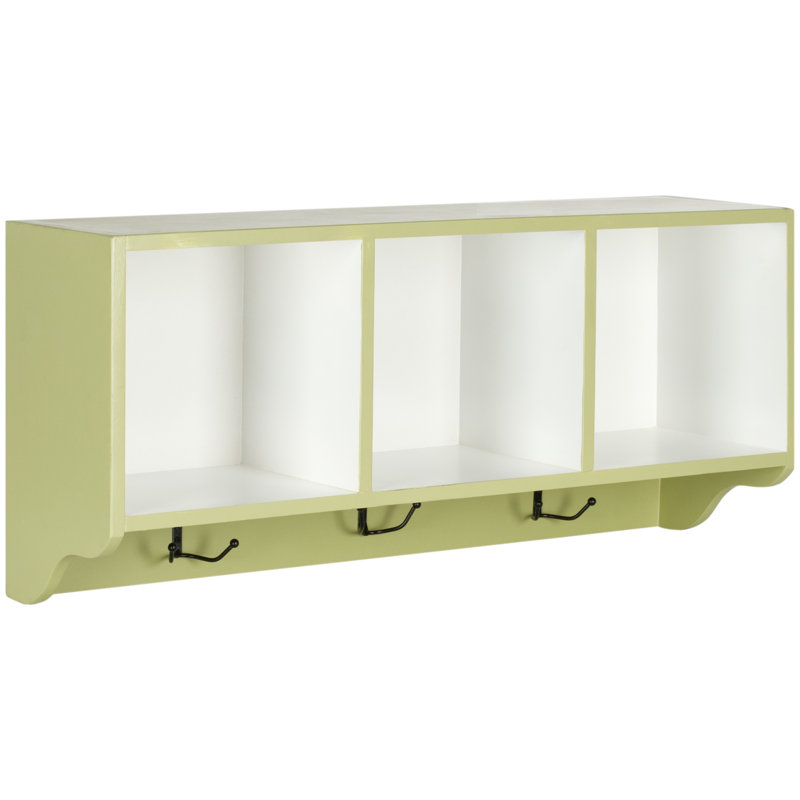 Portemanteau mural Alice, Vert avocat / blanc